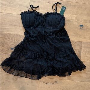 Wild Fable Black Ruffled Chemise
